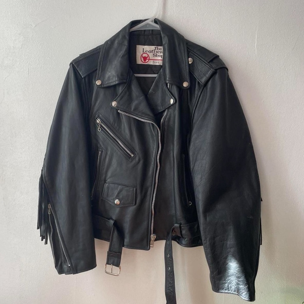 Fringe Leather Biker Jacket